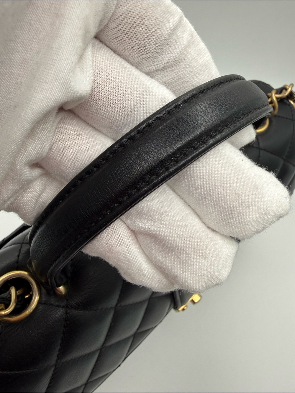 CHANEL Black Quilted Calfskin Leather Gold Class CC Top Handle Bag - Picture 11 of 17